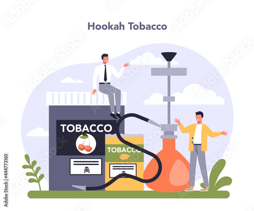 Tobacco production industry sector of the economy. Smoking products