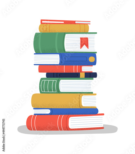 Colorful books reading cartoon isolated concept