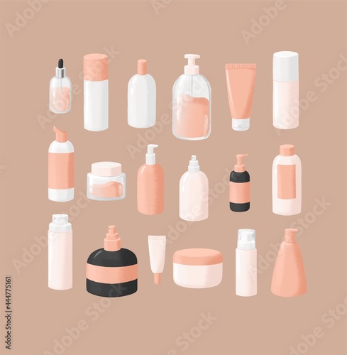 Cosmetics collection illustration. Skin care set © Kate