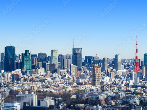 東京 青空と都市風景