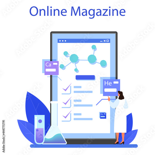 Chemist online service or platform. Chemistry scientist doing an experiment