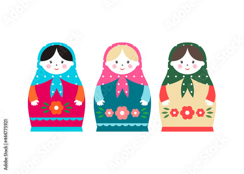 Nested doll. Vector illustration on white background.