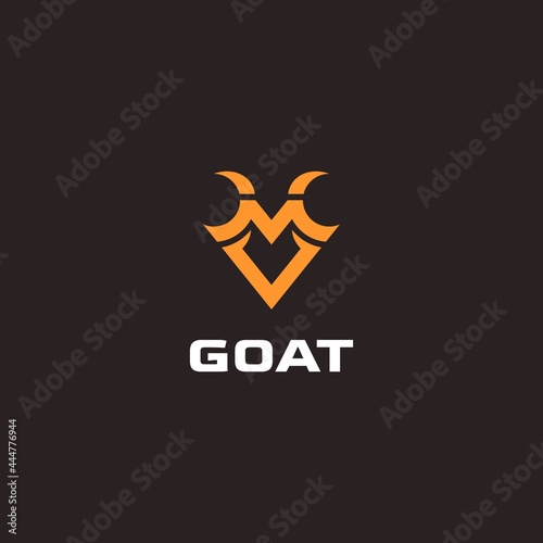 Letter MV Goat Logo. Vector Design.