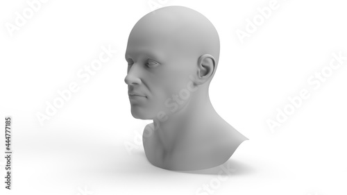 3D Male Head In Different Positions