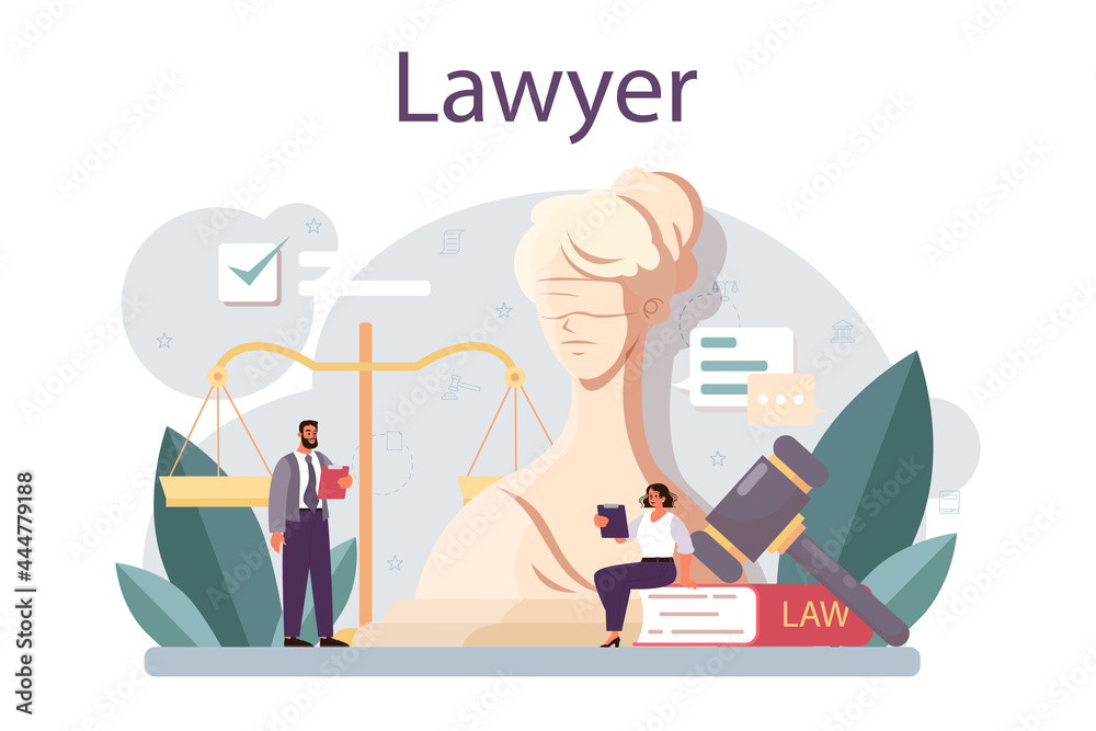Lawyer concept. Law advisor or consultant, advocate defending