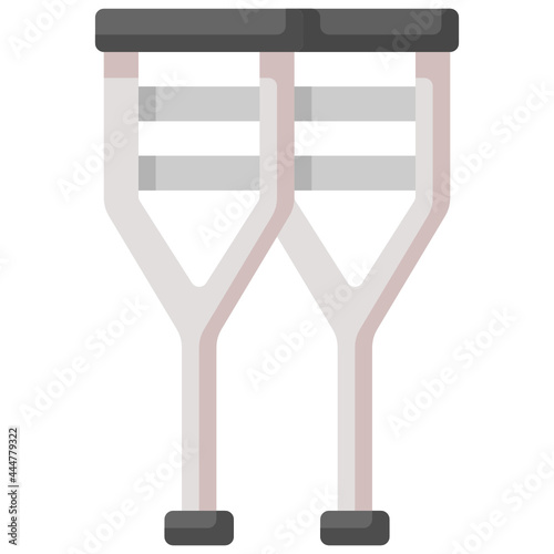 crutches flat icon