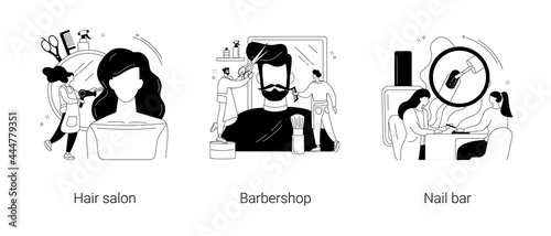 Beauty services abstract concept vector illustrations.