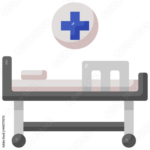 hospital bed flat icon