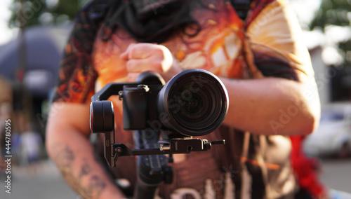 Photography A man with a camera and a lens