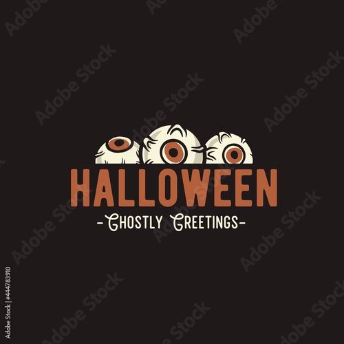 Eye halloween for halloween print. Disgusting nasty eyeball for t-shirt halloween design. Spooky body part for dark halloween party
