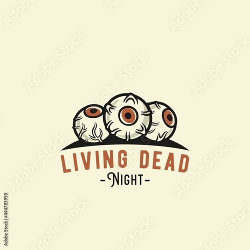 Eyeball halloween for halloween print. Disgusting nasty eye for t-shirt halloween design. Spooky body part for dark halloween party
