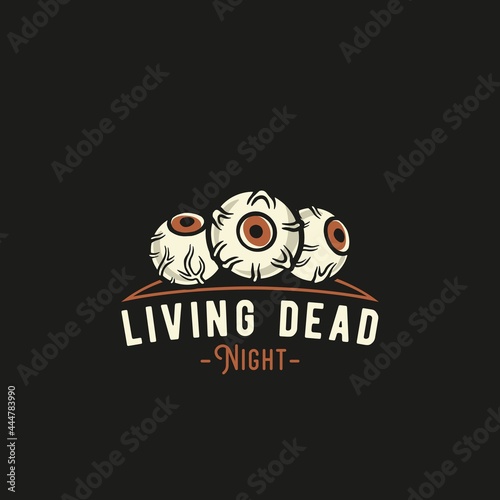 Halloween nasty eye for halloween print. Disgusting eyeball for t-shirt halloween design. Spooky body part for dark halloween party