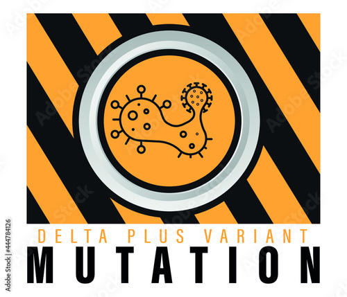 Coronavirus delta plus variant background. Mutation concept.
