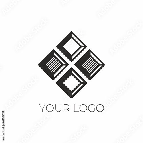 Stylish chocolate logo. Vector logo for chocolatier. Design element for cafes, restaurants, handmade. Bean-to-bar chocolate.