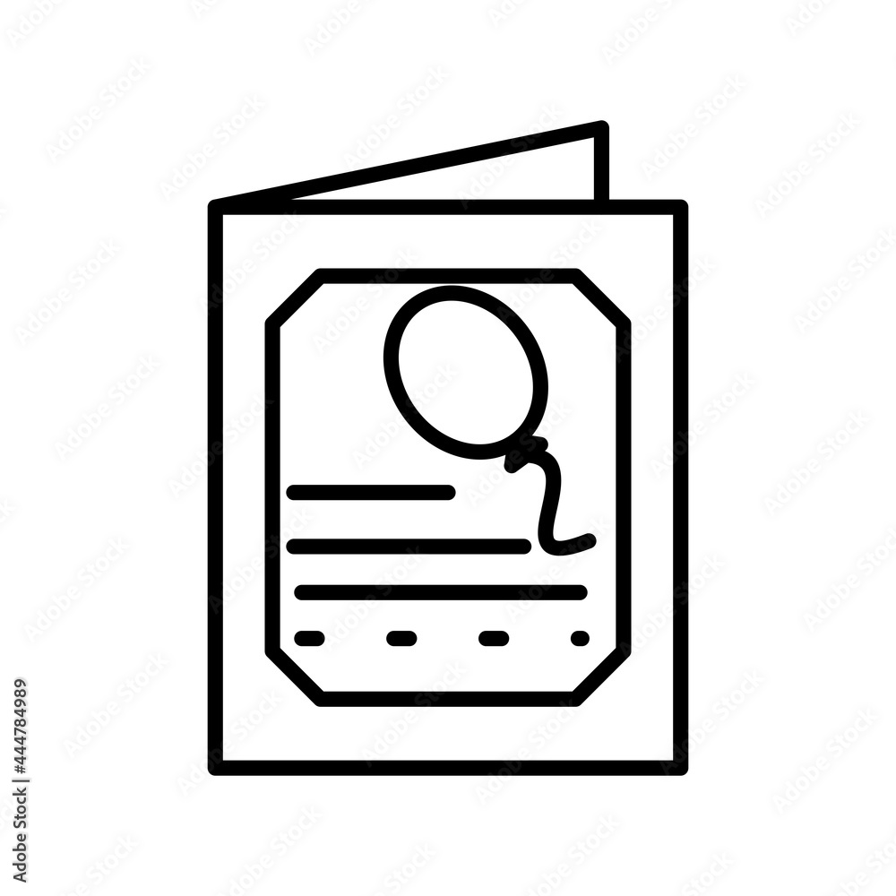 Birthdaycard Linear Vector Icon Design Birthdaycard Linear Vector Icon Design