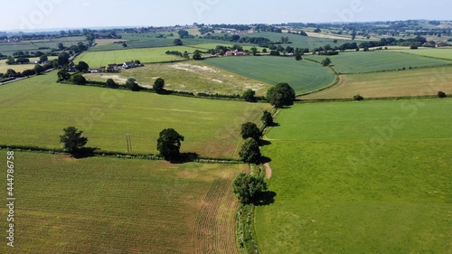 An aerial view of some open countryside near Yeovil