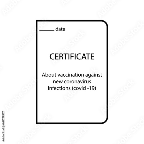 Certificate About vaccination covid icon eps ten
