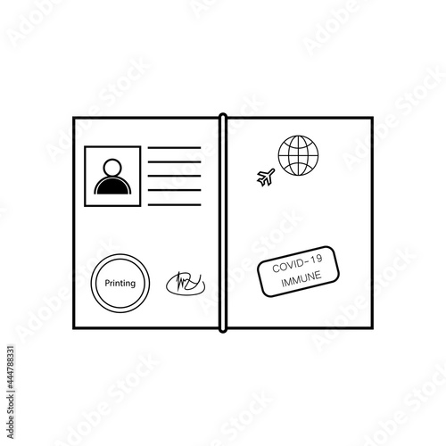 Passport immunity from covid virus icon eps ten