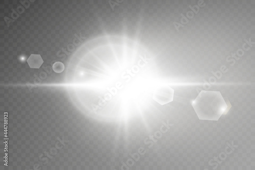 Vector transparent sunlight special lens flare light effect. PNG. Vector illustration photo