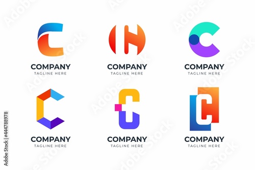 Set of creative letter C logo design template collection