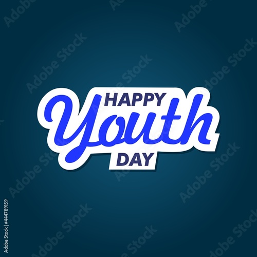 Happy Youth Day  International Youth Day 12 August 2021  card banner or poster for international youth day.