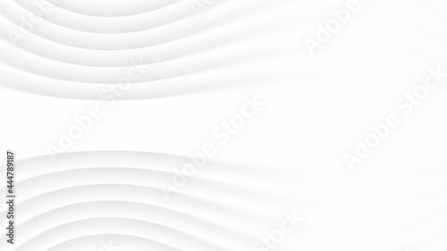 Minimalistic Elegant White Abstract Background 3D Warped Lines. Conceptual Futuristic Technology Wide Light Gray Wallpaper