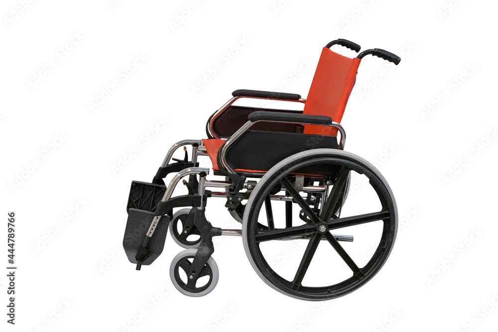 black wheelchair isolated on white background