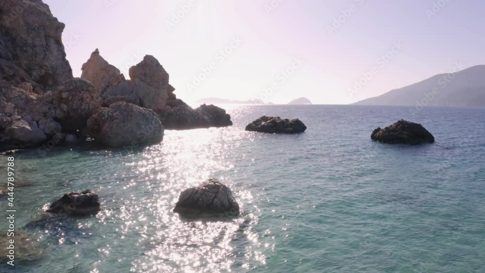 Rocky ocean beach with crystal clear water. Rocky ocean beach with crystal clear water.
