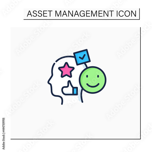 Accounting goodwill color icon. Intangible asset. Buyer acquires an existing business.Benevolence. Asset management concept. Isolated vector illustration