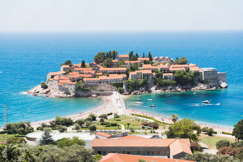 Beautiful Sveti Stefan island in Budva, Montenegro