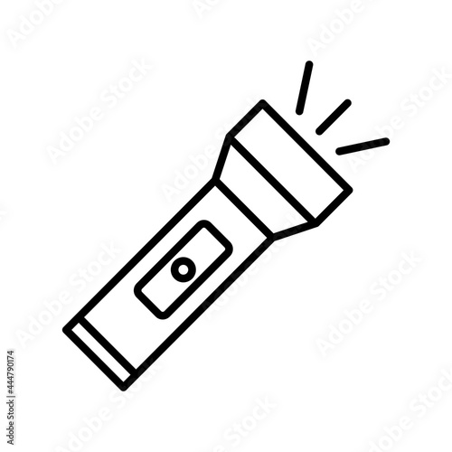 Flashlight Linear Vector Icon Design