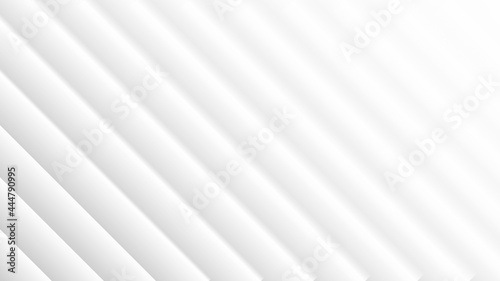 Minimalist White Striped Abstract Background 3D Smooth Lines. Futuristic Technology Wide Wallpaper
