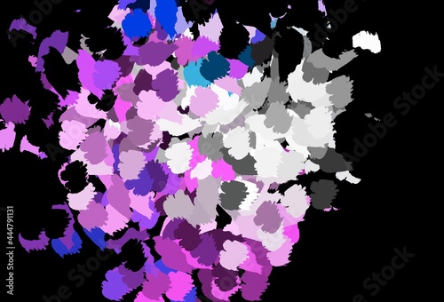 Dark Pink  Blue vector background with abstract shapes.