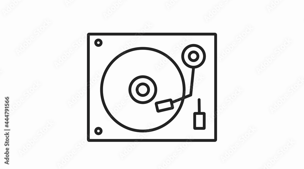 Turntable Icon. Vector black and white editable simple flat illustration of a turntable Turntable Icon. Vector black and white editable simple flat illustration of a turntable