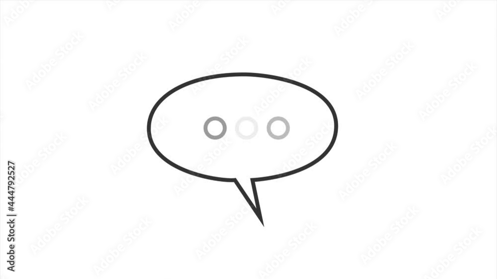 A simple element of a thought bubble, email, or text message popping up, with typing or thinking dots slowly pulsing inside A simple element of a thought bubble, email, or text message popping up, with typing or thinking dots slowly pulsing inside