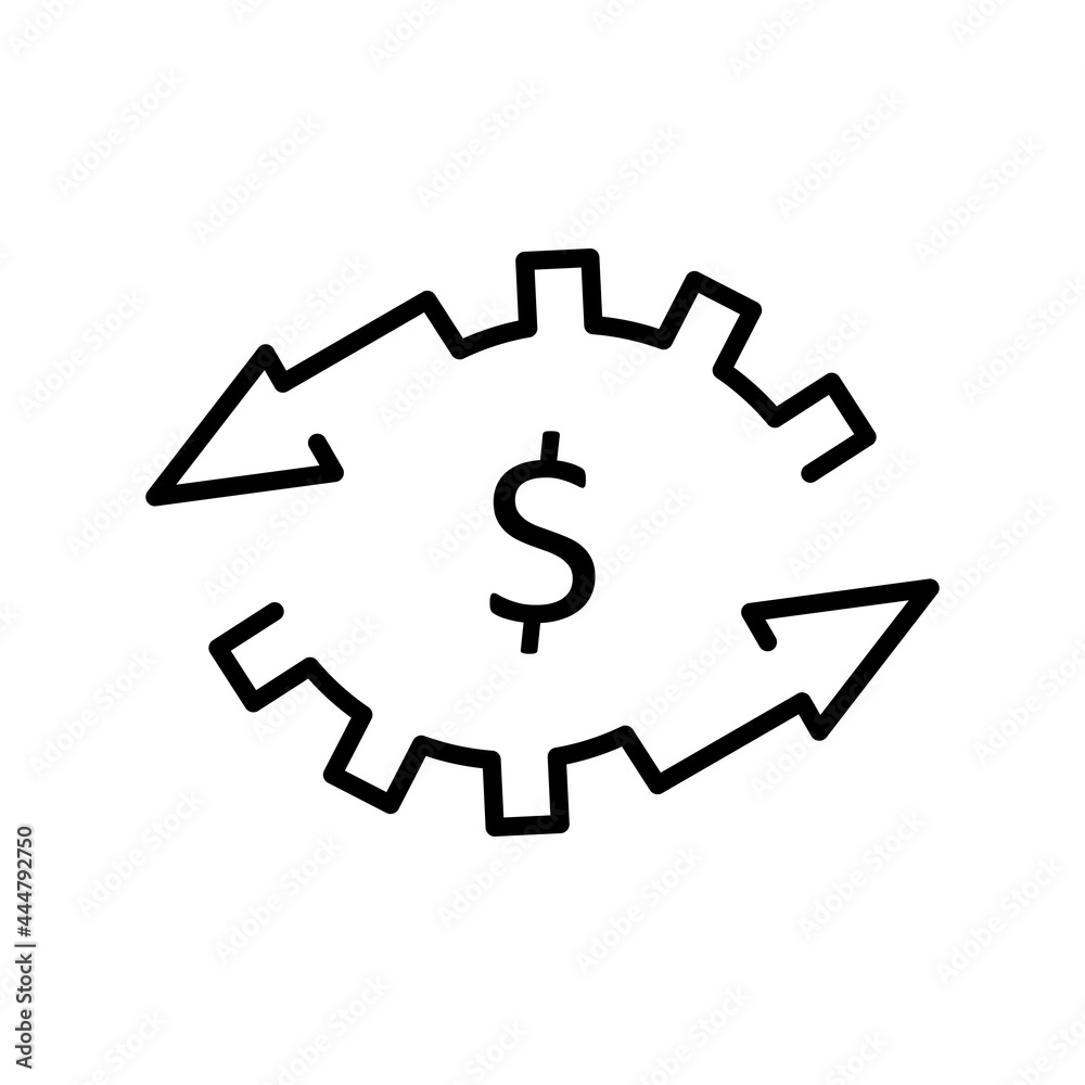 Cash Flow Linear Vector Icon Design Cash Flow Linear Vector Icon Design