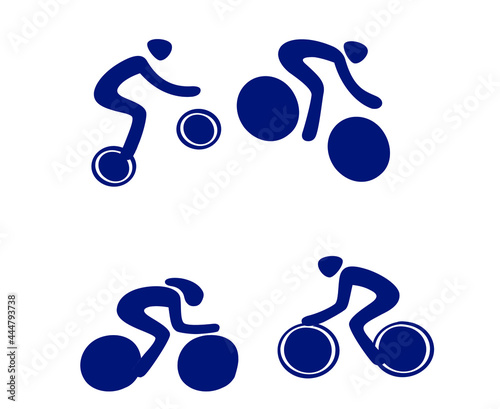 sets bicycle sport design 2020 games abstract vector illustration symbols signs icons