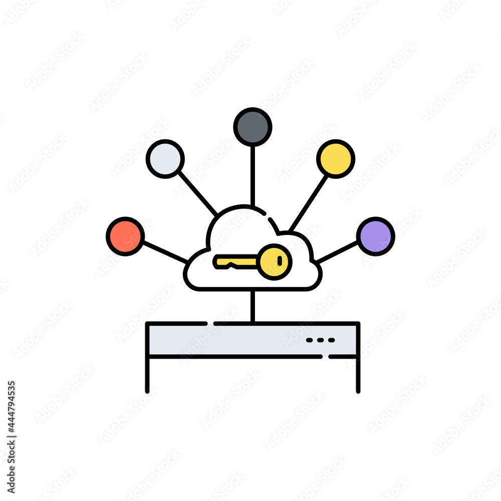 Single sign-on technology line icon. Isolated vector element. Single sign-on technology line icon. Isolated vector element.