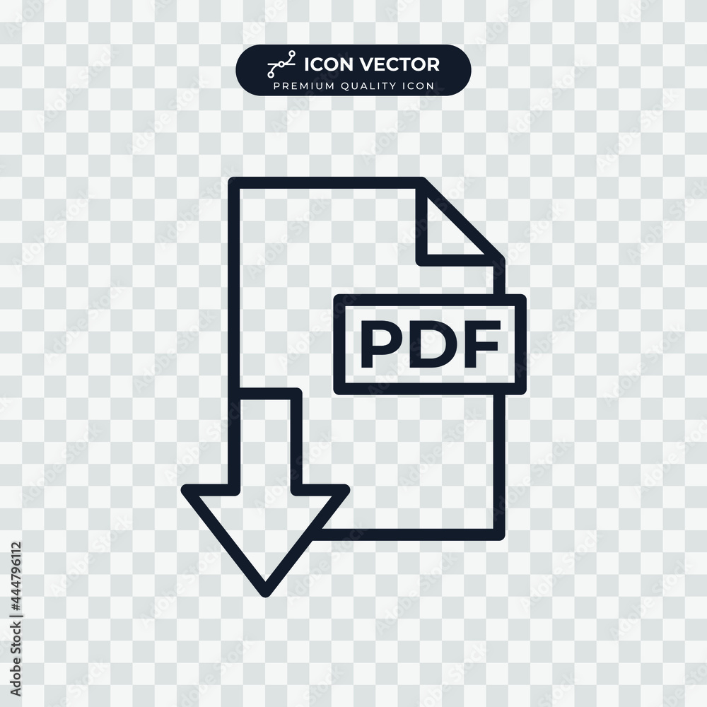 pdf document icon symbol template for graphic and web design collection ...