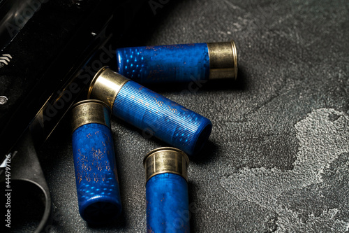Bild auf Leinwand Close up of cartridges for hunting shotgun