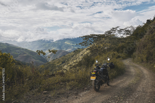 adventure motorcycle on a mountain road © Oscar Giraldo