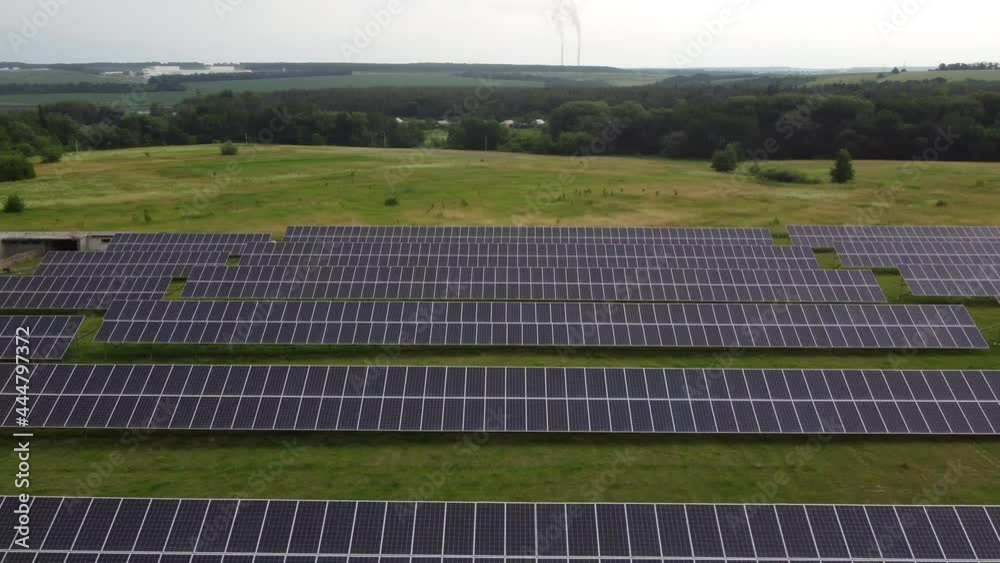 Top view of a solar power station, renewable energy, solar panels Top view of a solar power station, renewable energy, solar panels