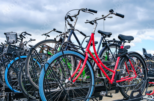 Photography Fietsenstalling op een voormalige pont op het IJ in Amsterdam