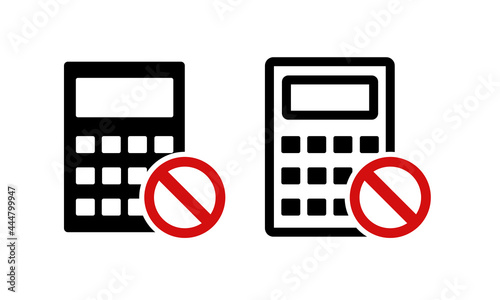 Calculator prohibited. No calculator. Illustration vector