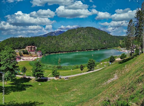 Il lago di Lavarone è un piccolo lago che si trova sull'omonimo altopiano, in provincia di Trento, a 1.079 metri s.l.m.. Presenta una superficie di 64.000 m² con una profondità massima di 17 metri. photo