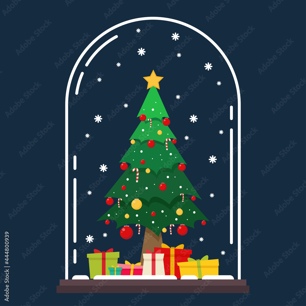 Christmas tree vector. Christmas tree tag. symbol. free space for text. Christmas post card.