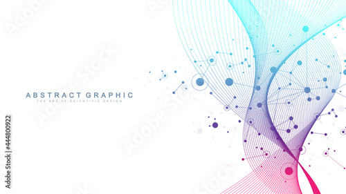 Connectivity flow point abstract background with connected dots and lines. Vector illustration.