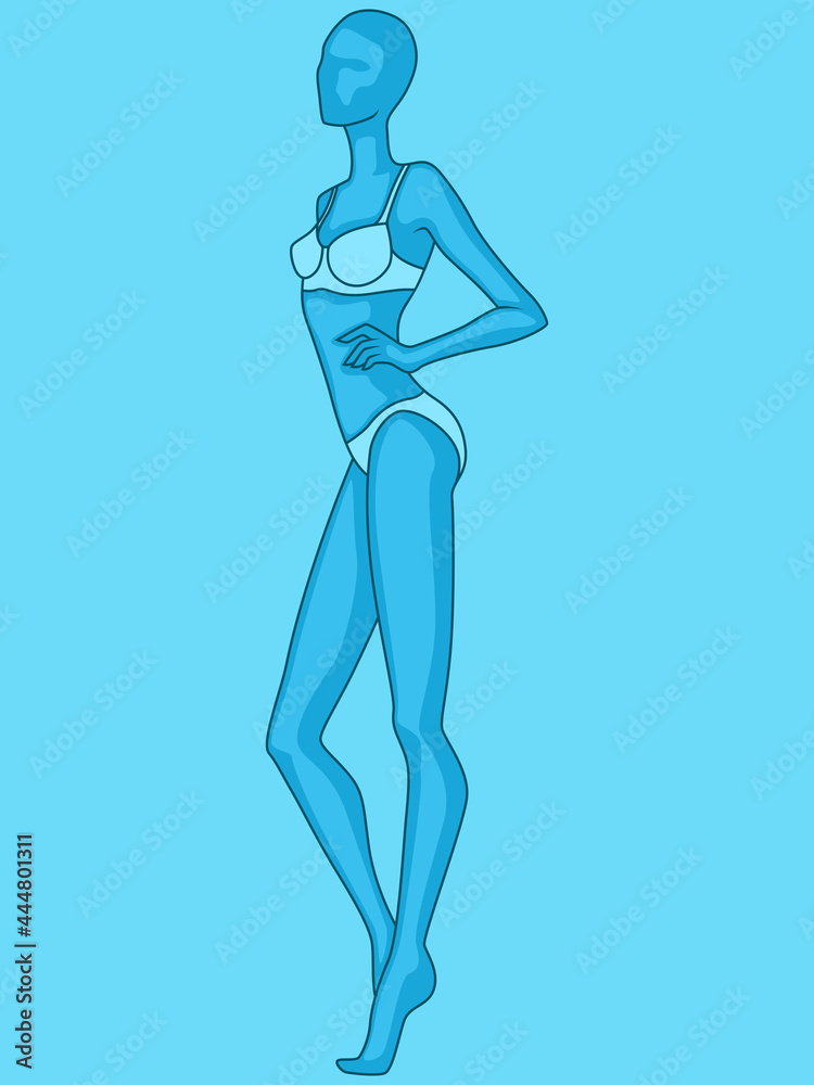 Abstract silhouette of elegant lady