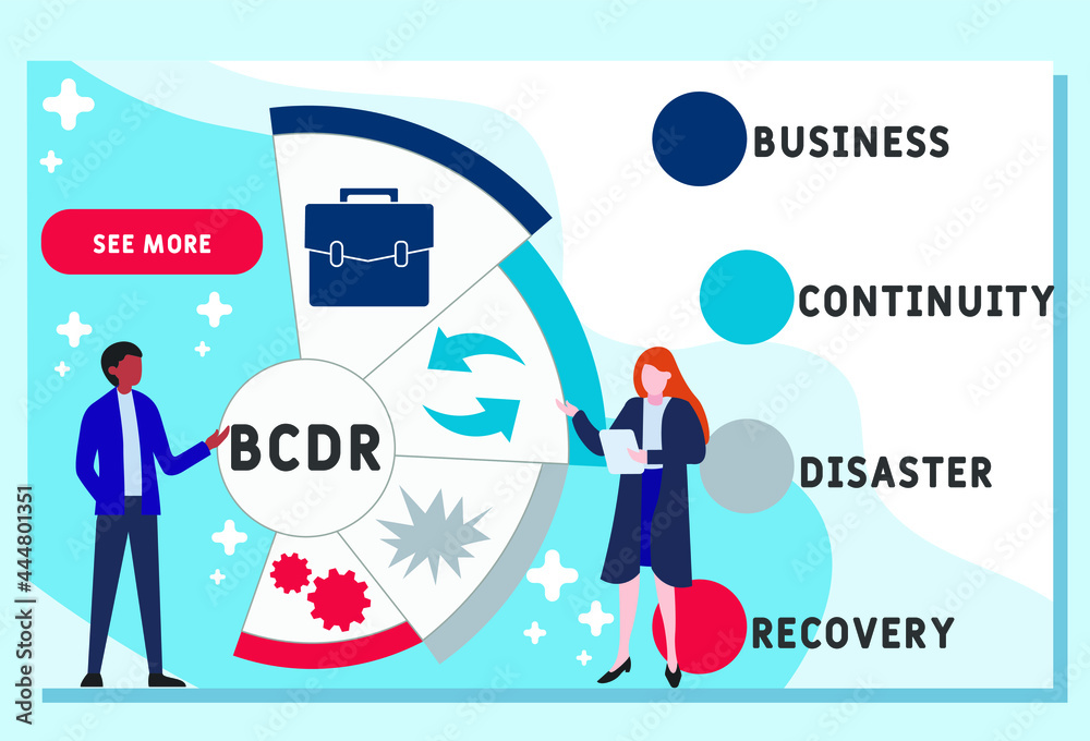 Vector website design template . BCDR - Business Continuity Disaster ...