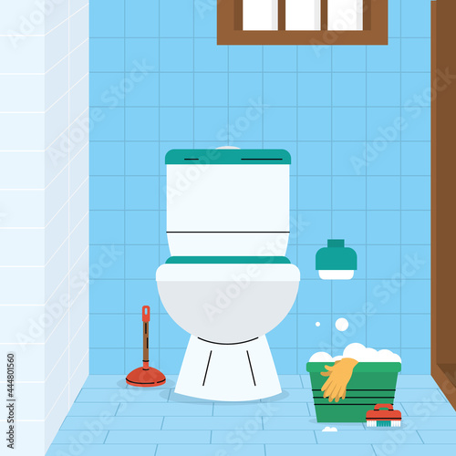 Cleaning Bathroom illustration